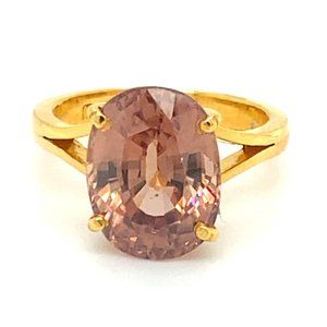Imperial Zircon 11.15ct Solid 22K Yellow Gold Ring